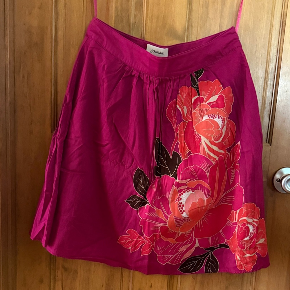 St. John's Bay Fuchsia Floral A-Line Skirt